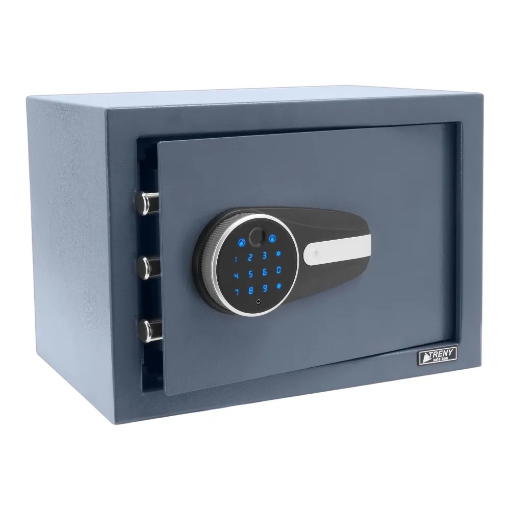 TRENY-25fin-n 美式指紋+密碼保險箱-25款灰