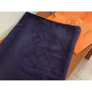 全新 HERMES 愛馬仕家徽驛馬車斗篷圍巾 義大利製