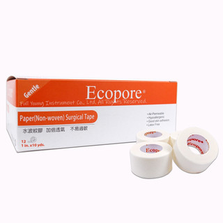 Ecopore春田 水波紋醫療透氣膠帶 白色 1吋(12入/盒)【醫康生活家】