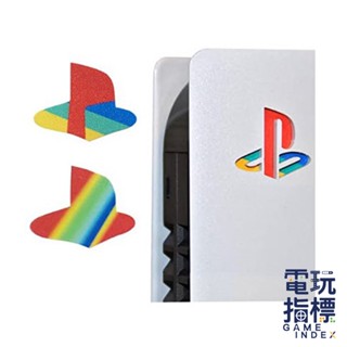 【電玩指標】十倍蝦幣 PS PS5 側蓋LOGO彩色貼 原祖 懷舊 貼紙 彩色 復古 PS SLIM PRO 數位 光碟