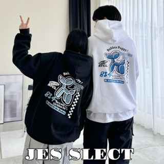 【JES】 韓國 高磅 內刷毛 保暖 賽車 氣球 小狗 塗鴉 印花 刷毛 親膚 潮流 情侶 長袖 上衣 連帽長T 帽T