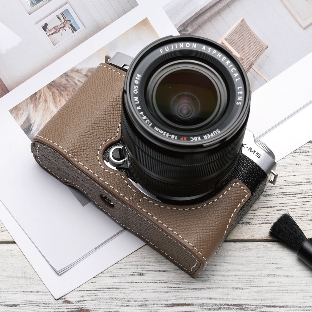 【Martin Duke 】FUJIFILM X-M5 XM5 頂級牛皮相機底座 相機皮套 快拆電池