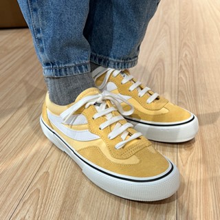 SUPERGA👉庫存品出清 剩38-39號 24.5-25 麂皮拼接休閒鞋 3041 REVOLLEY 黃 女鞋 帆布鞋