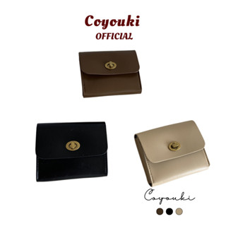 COYOUKI 復古金屬扣小皮夾 短夾 質感 氣質小皮夾 小短夾 錢包 ins韓版