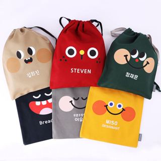 輕巧姓名才藝袋 彩色泡泡 🇰🇷韓國印製 客製化帆布束口袋 揹包袋 HAWAHEE