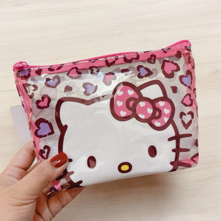 Hello Kitty 類豹紋 透明 收納包 收納袋 萬用袋 萬用包