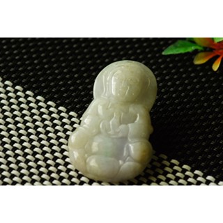 S663玉墜子❀翡翠玉A貨冰潤三彩觀音菩薩玉墜吊墜掛件玉珮【緬甸玉翠軒】玉首飾品 男女款式