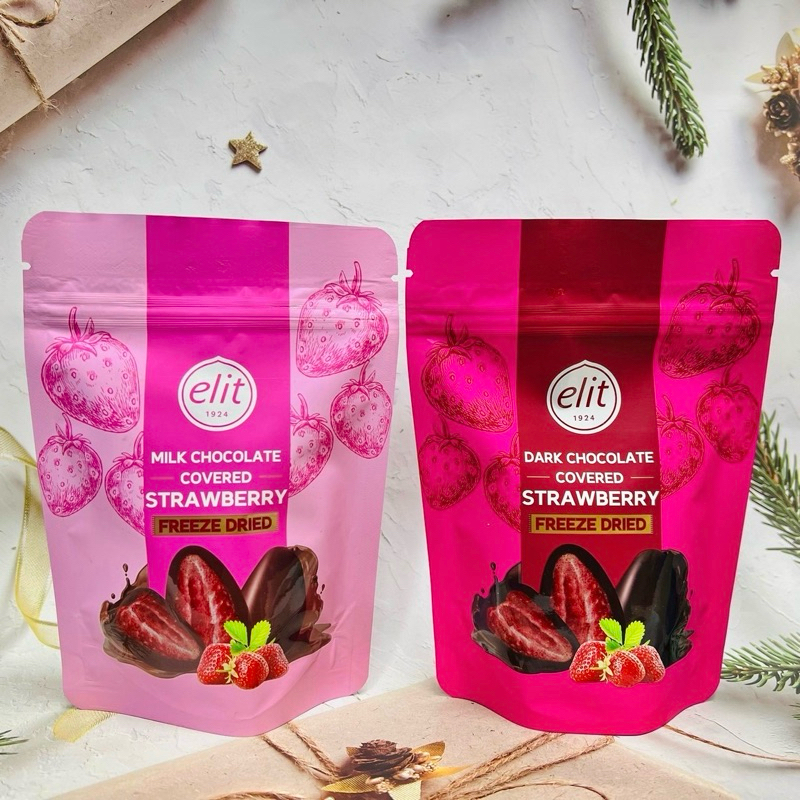 ［開麥啦。］土耳其 elit 草莓甜心巧克力 80g 黑巧克力/牛奶巧克力 兩款供選 草莓巧克力
