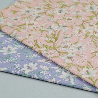 日本製柔美花朵印花薄棉布【適用於裝飾、手作、抱枕、服裝、包袋等用途】