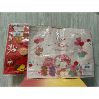 快速出貨 現貨 hello kitty 50週年限定 大容量萬用編織袋 粉色 紅色