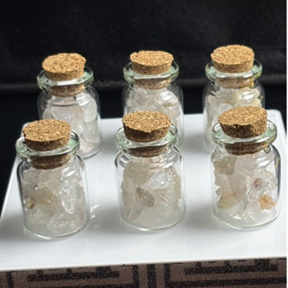 (玉見玉品) 天然水晶 油膽閃靈 閃靈鑽 碎石 淨化 消磁石 隨身瓶 許願瓶 能量石 擺件