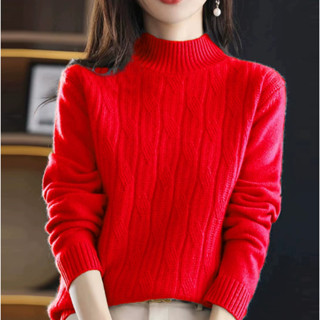 胖胖美依 秋冬上衣 打底衫 針織衫 秋冬半高領羊絨衫毛衣加厚羊毛打底衫TBD03-810.