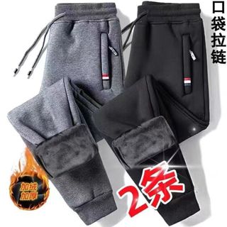 束腳仿棉褲 直筒褲 男春秋季運動褲 直筒刷毛 加厚大尺碼潮牌 哈倫褲子 男裝休閒褲