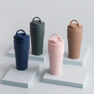 WOKY 沃廚 雙層陶瓷渾圓杯- 手提保溫杯750ml / 550ml(二代防漏)