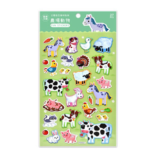 🔝全館免運➕領券再折🉐️正貨新品販售🌈 【風車】FOOD超人 立體造型裝飾趣味貼紙-農場動物