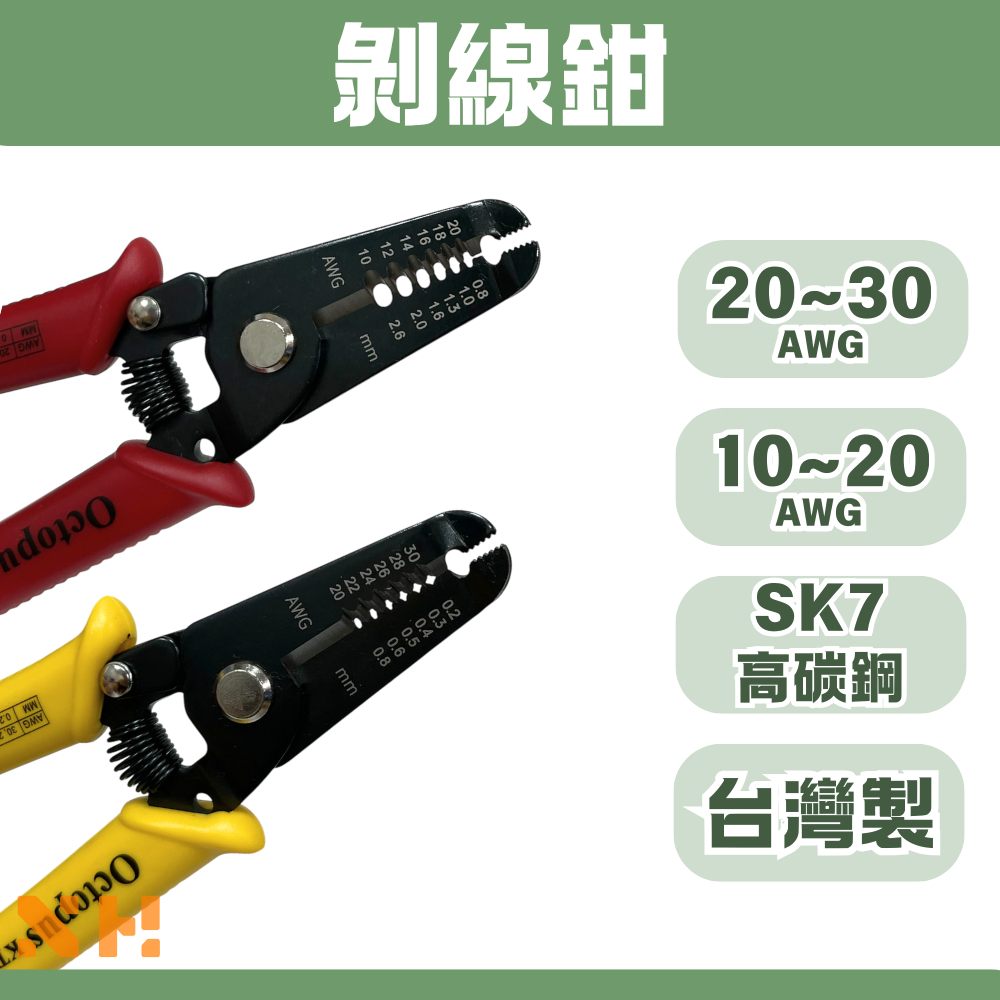 剝線鉗 10~20AWG 20~30AWG KT-411 KT-412 剝線鉗 511.411 511.412