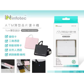 infotec IC102 ATM薄型晶片讀卡機【現貨】讀卡機 國家報稅 微軟/蘋果皆支援 IC晶片讀卡機