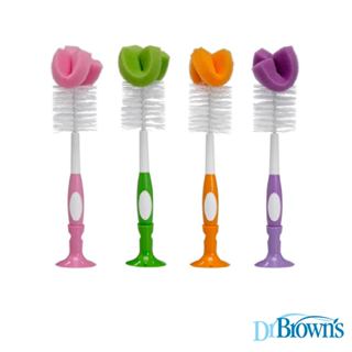 美國【 Dr.Brown's布朗博士】海綿刷頭奶瓶刷 (隨機顏色) (1入) 官方旗艦店