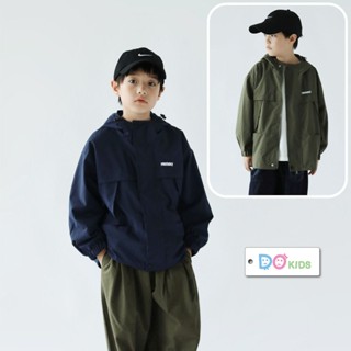 DO Kids童裝 臺灣現貨-日系字母繡花連帽衝鋒衣 男女童裝 春秋季新品 兒童 中小童 大童 長袖 上衣 外套 夾克