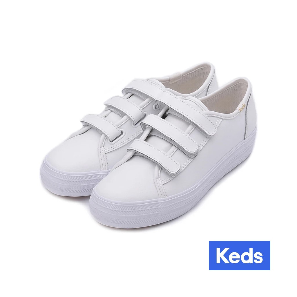 Keds TRIPLE KICK 時尚皮革厚底魔鬼氈休閒鞋 9193W132808