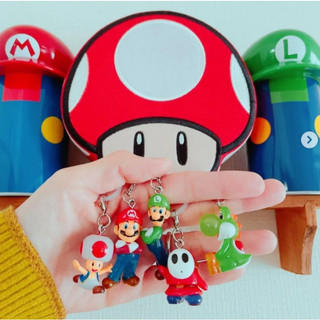 日本扭蛋 BANDAI 萬代 超級瑪利歐造型吊飾 鑰匙圈 模型 掛飾 Mario公仔 4cm 隨身配件 共八款 生活小物