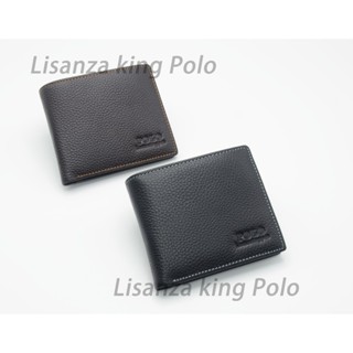 Lisanza king Polo 頭層牛皮男用短夾(左右翻)