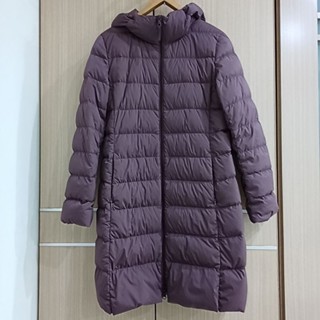 Uniqlo 便攜型 附袋 極輕薄羽絨衣 咖啡紅棕色 長版修身M