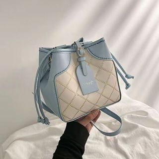 [Vlovelife]臺灣出貨 DIY 包包 材料包 手作編織 時尚菱格水桶包diy手工材料包520送女友情侶閨蜜夏季斜
