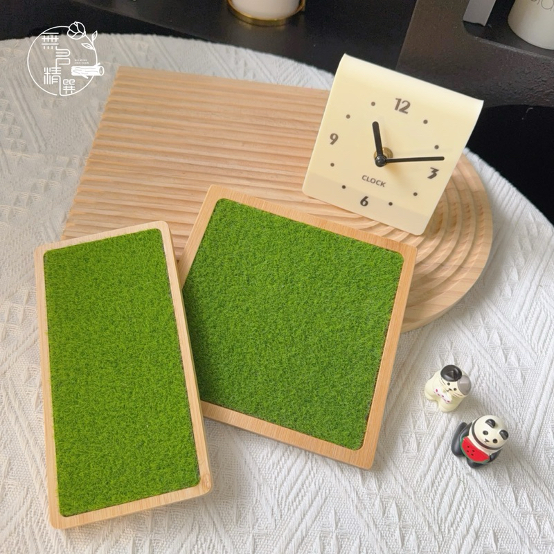 現貨🔺竹木草皮墊 假草皮 飾品展示 公仔展示  仿真草皮 多肉佈置 微景觀 人造草皮 杯墊 拍照道具 展示架
