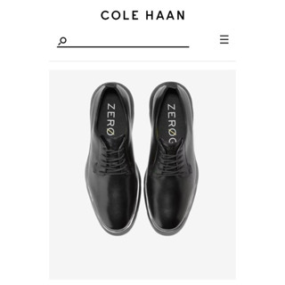 COLE HAAN 牛皮舒適百搭綁帶皮鞋時尚簡約流行男鞋子 黑色