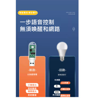 無須網路 隨插即用 智慧AI語音燈 智慧語音燈USB氣氛燈 LED氣氛燈 車內氣氛燈 USB小夜燈 語音控制燈 小夜燈
