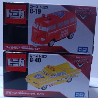 TOMICA CARS 汽車總動員 C-19 阿飛 (消防救援車型) C-40 (道路巡邏車型)