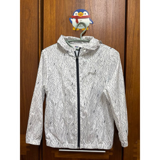【二手童裝】FILA KIDS 孩童款 抗UV 運動風衣外套-白色 1JKX-4317-WT 尺寸：145公分