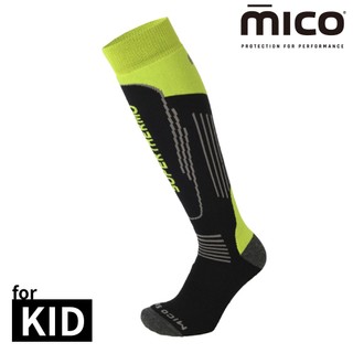 MICO 童 Primaloft 美麗諾羊毛滑雪襪 CA2698【160黑黃】
