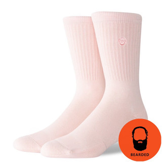 【 🇺🇸大鬍子美國襪子選品 】BEARDED - ICON CREW SOCKS經典粉色系列功能運動長襪（美國公司貨）