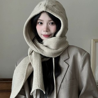 ✨優選🧣新款加厚麻花巴拉克拉法帽 帽子圍巾 連帽圍巾 連帽圍脖 針織帽 保暖帽 拉法帽 帽子披肩 圍巾帽 冬天帽子 冷帽