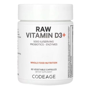 委託代購 Codeage, 未加工維生素 D3+，5,000 國際單位，60 粒素食膠囊