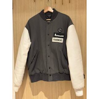 Moncler Genius X Fragment 羽絨棒球外套 牛皮拼接袖