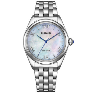 CITIZEN星辰 L系列 優雅光動能腕錶 -銀 33mm / EM1140-80D
