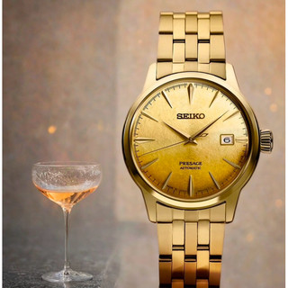 SEIKO 精工 Presage 金色啤酒雞尾酒 調酒機械錶-40.5mm(SRPK46J1/4R35-01T0Q)
