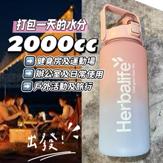 【時尚漸層運動水壺】大容量便攜防漏｜適合健身/戶外/日常使用安全鎖扣設計｜大容量健康隨行杯 附吸管 有刻度 大手把好提