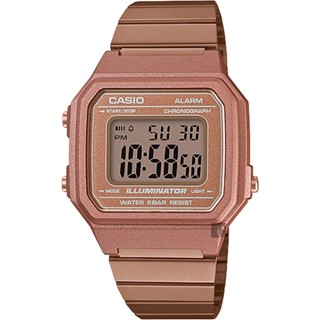 【CASIO 卡西歐】復古文青電子錶 玫瑰金 B650WC-5A 41.2mm
