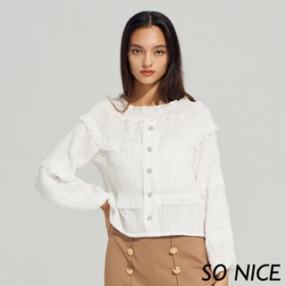 SO NICE【特惠】兩穿式立體抽褶雪紡上衣｜都會時尚女裝 【58341017】