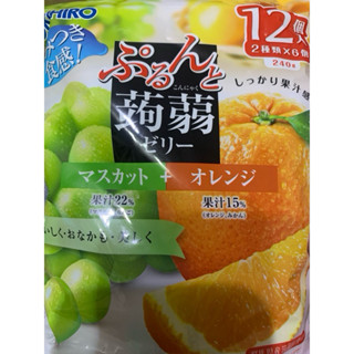 奇異果芭比屋～現貨日本 orihiro 蒟蒻果凍12入 白葡萄橘子蒟蒻果凍水果果凍期限2025-6月