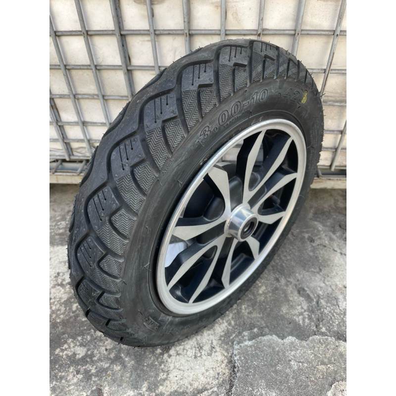 3.00-10建大高速胎 KENDA 電動車前輪 前輪鋁圈 鋁合金輪圈 真空胎建大輪胎