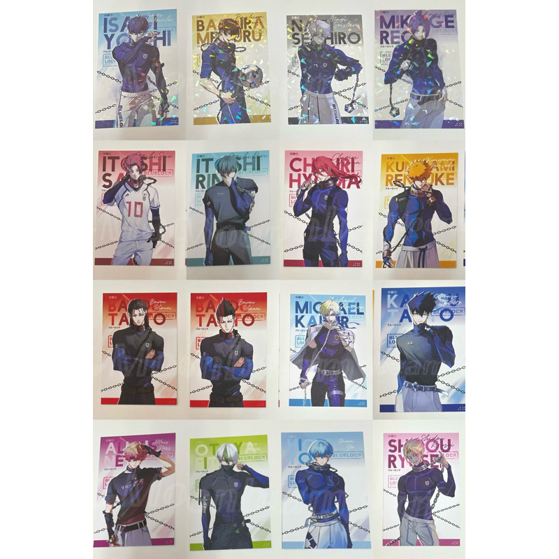 藍色監獄⚽️雙面明信片 正反背景顏色不同 霧面細閃 三角形碎閃 潔 凪 蜂樂 凜 玲王 凱撒 馬郎 千切 國神 芽