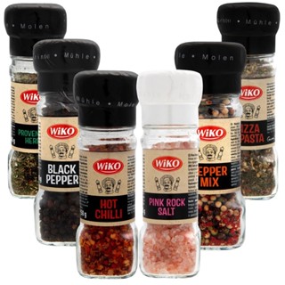 #悠西將# 歐洲 Wiko 調味料 玫瑰鹽 義式香料 綜合胡椒 黑胡椒 辣椒海鹽 研磨罐 調味粉 研磨 調味品