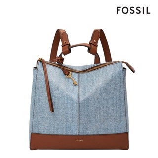 【FOSSIL 官方旗艦館】Elina 帆布兩用小後揹包-丹寧色 SHB3262423