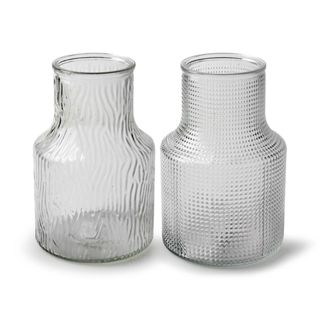 荷蘭Jodeco Glass玻璃花器/ Pisa高寬瓶口立紋/ 透明/ 隨機出貨/ 高18.5 cm eslite誠品