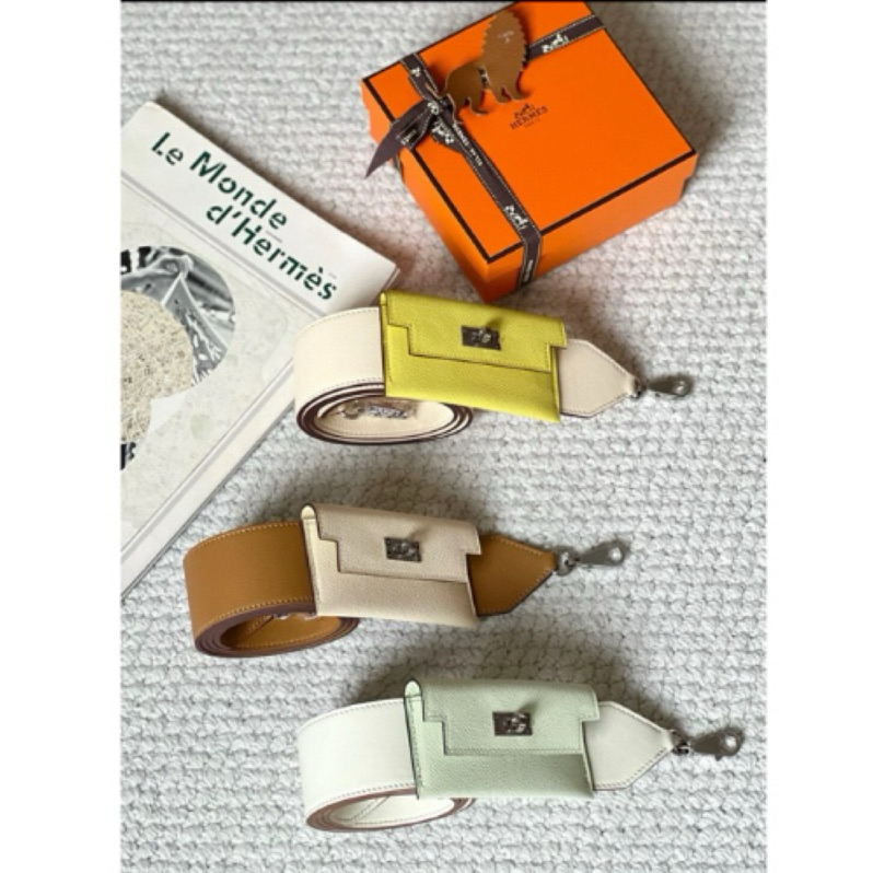 訂製凱莉寬肩帶 Swift 皮 拼 Epsom 皮包Kelly pocket strap